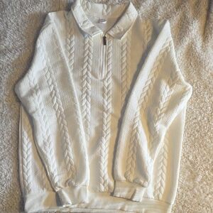 Women's White Cable Knit Sweater